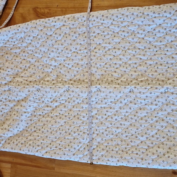 The Vermont Country Store Mini Floral Cotton Quilted House Coat Size M White - Picture 14 of 15